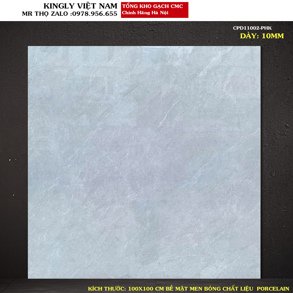 Gạch lát nền CMC Màu ghi vân đá 100x100 cm CPD11002 Loại A